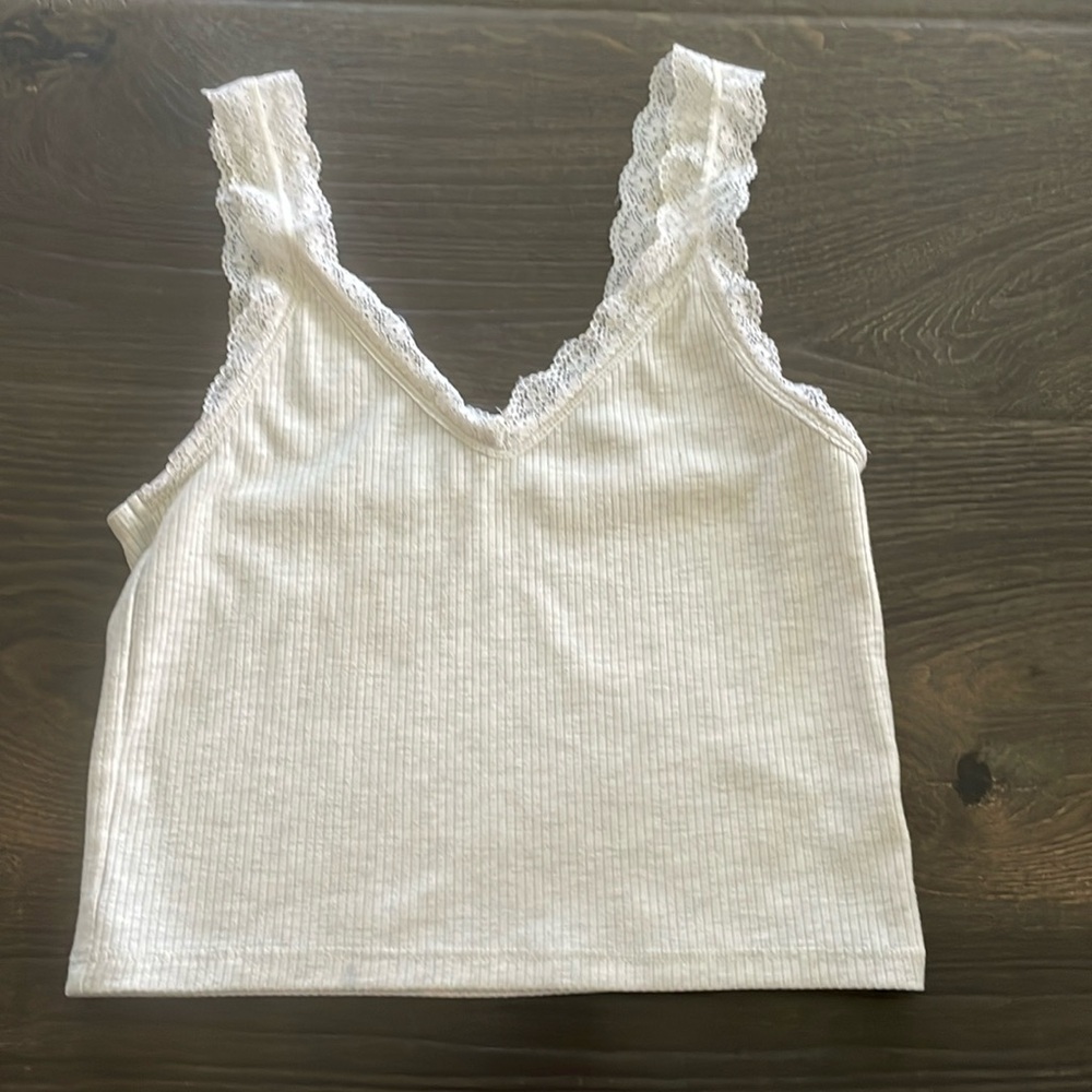laced crop tank top